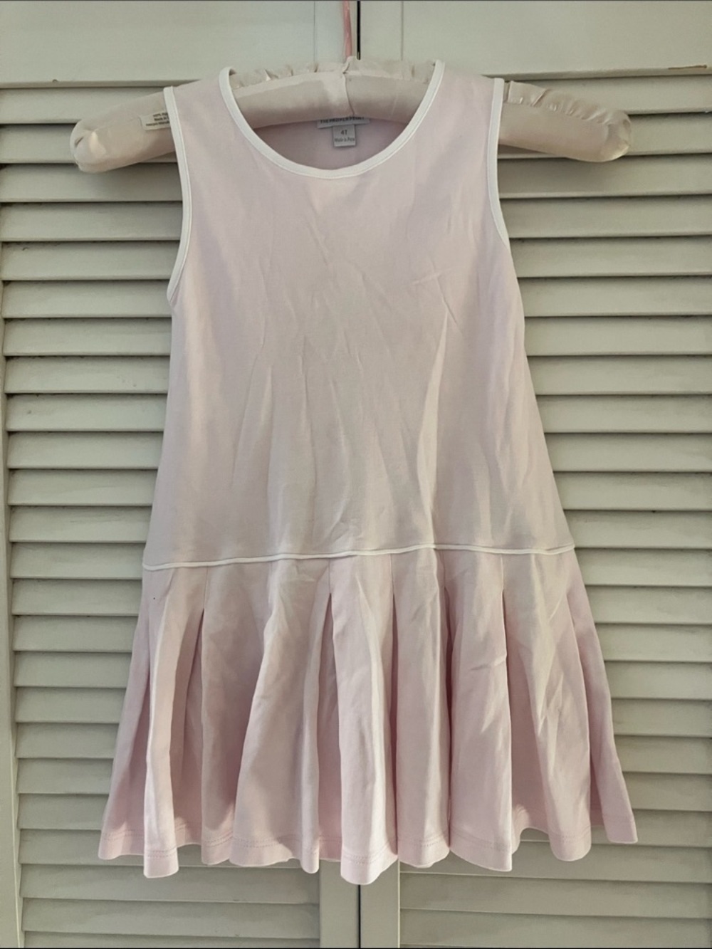 The Proper Peony Pima Cotton Pink Pleated Tennis Dress 4T
